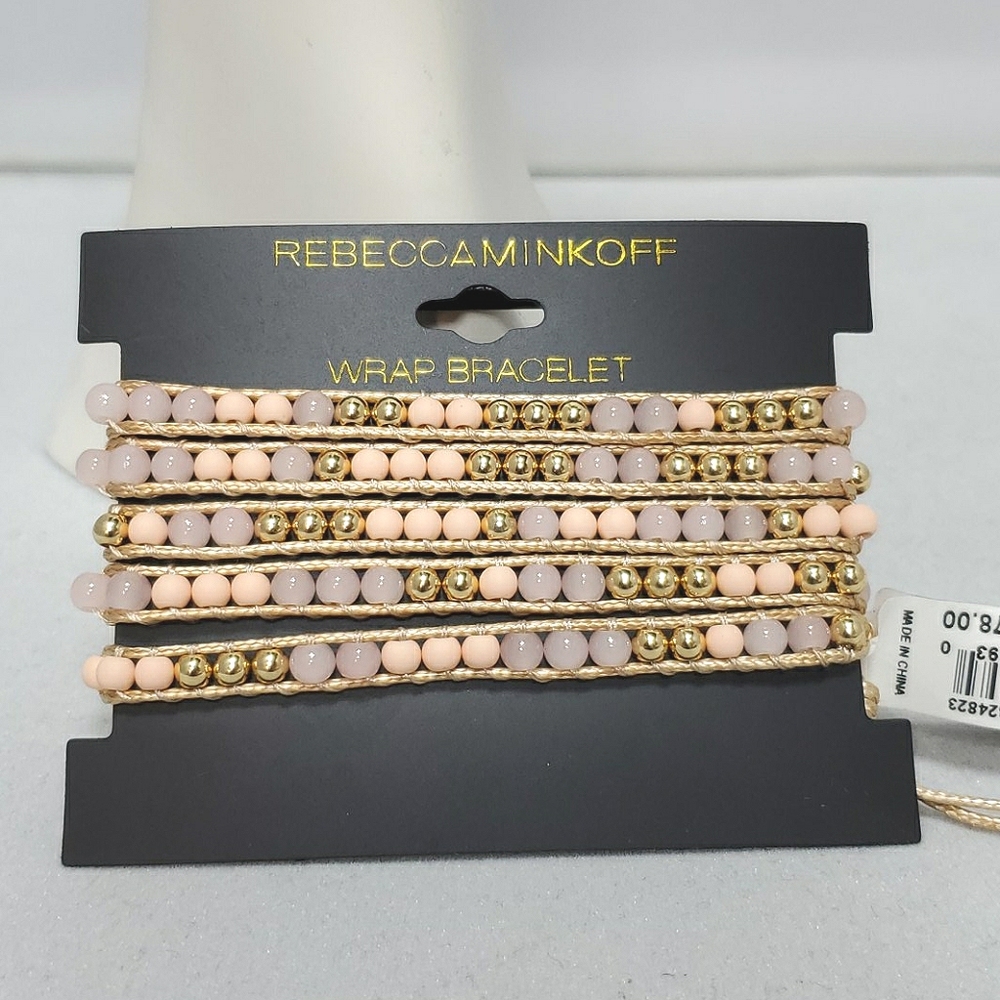 Rebecca Minkoff Mixed Media Wrap Bracelet rose gold